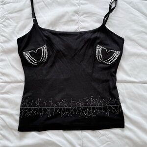 BCBG Black Camisole with White Detailing